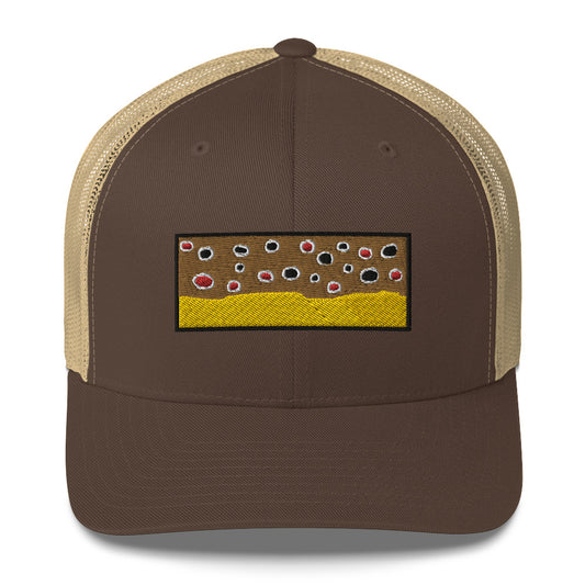 Brown Trout Pattern Trucker Cap