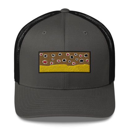 Brown Trout Pattern Trucker Cap