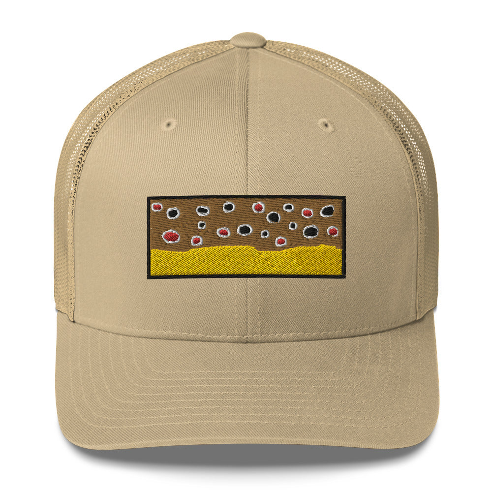 Brown Trout Pattern Trucker Cap