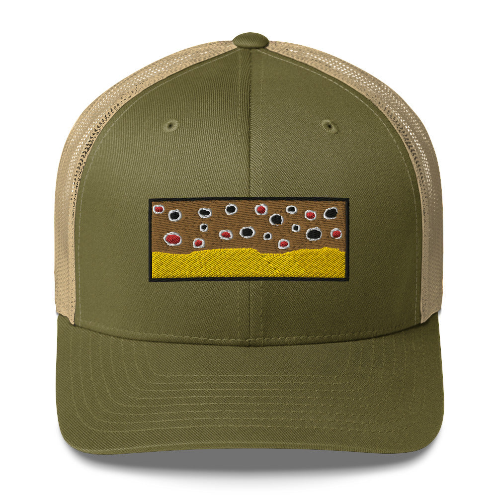 Brown Trout Pattern Trucker Cap