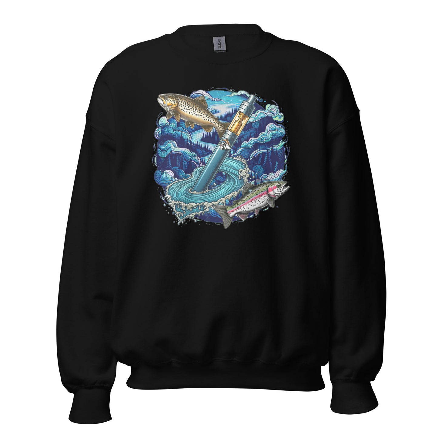 Fish Whistle River TROUT Sweatshirt