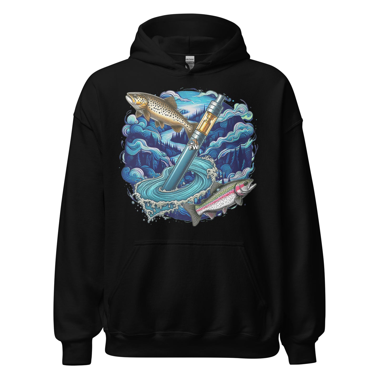 Fish Whistle River TROUT Hoodie