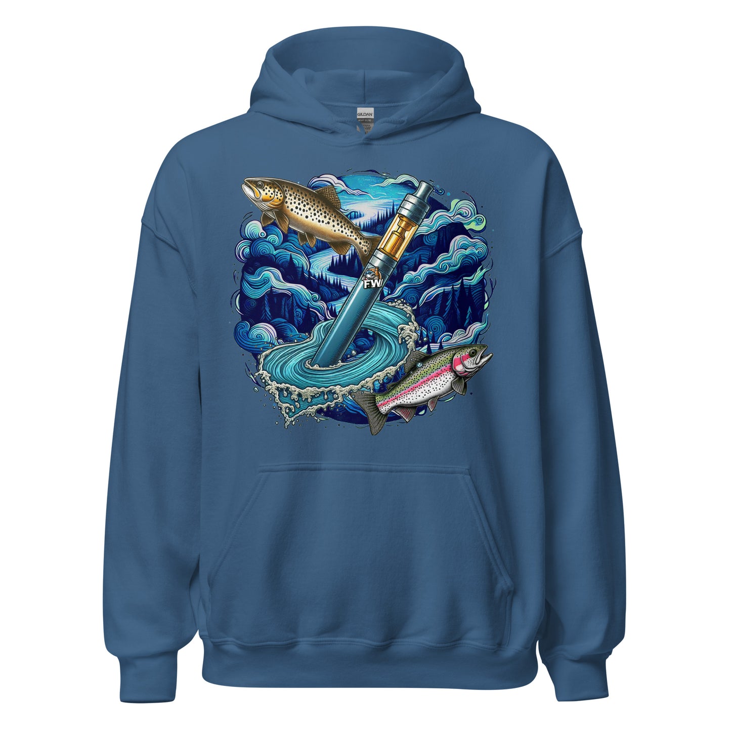 Fish Whistle River TROUT Hoodie