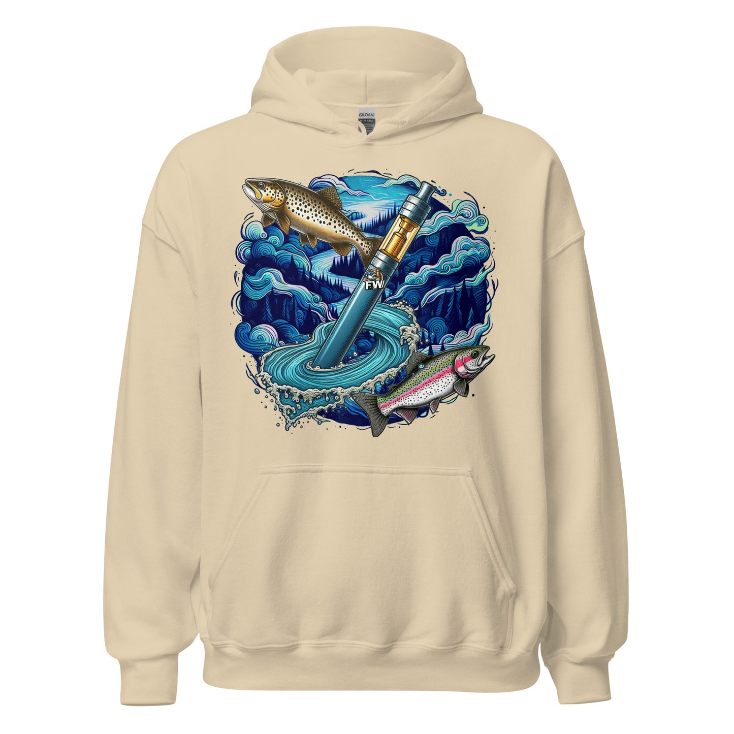 Fish Whistle River TROUT Hoodie