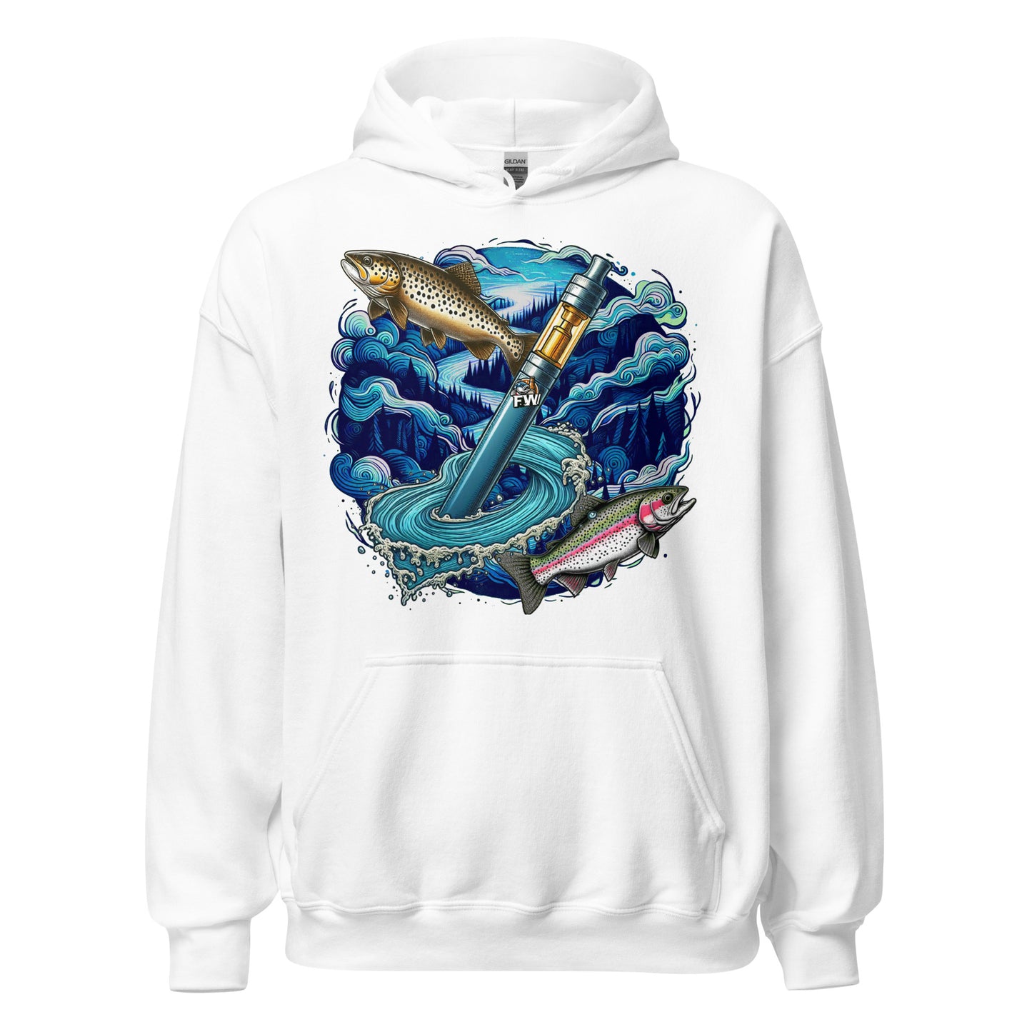 Fish Whistle River TROUT Hoodie